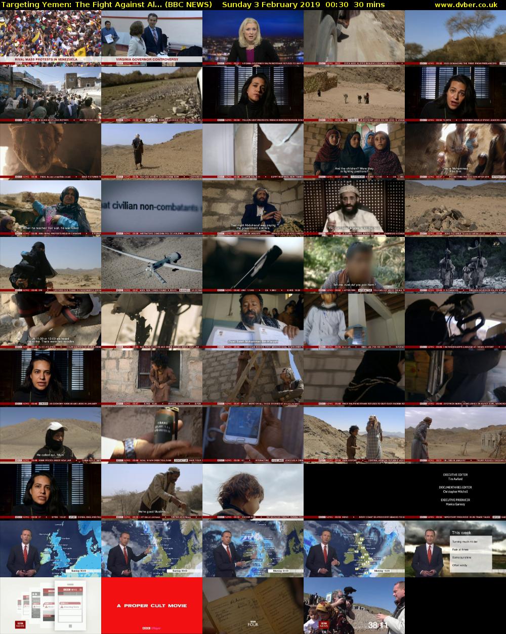 Targeting Yemen: The Fight Against Al... (BBC NEWS) Sunday 3 February 2019 00:30 - 01:00
