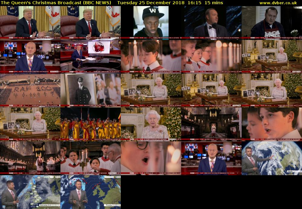 The Queen's Christmas Broadcast (BBC NEWS) Tuesday 25 December 2018 16:15 - 16:30