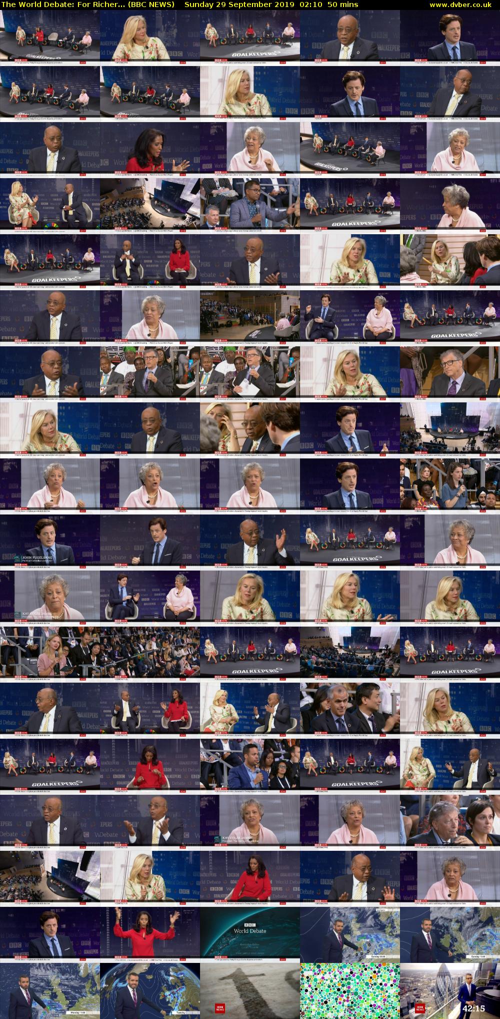 The World Debate: For Richer... (BBC NEWS) Sunday 29 September 2019 02:10 - 03:00