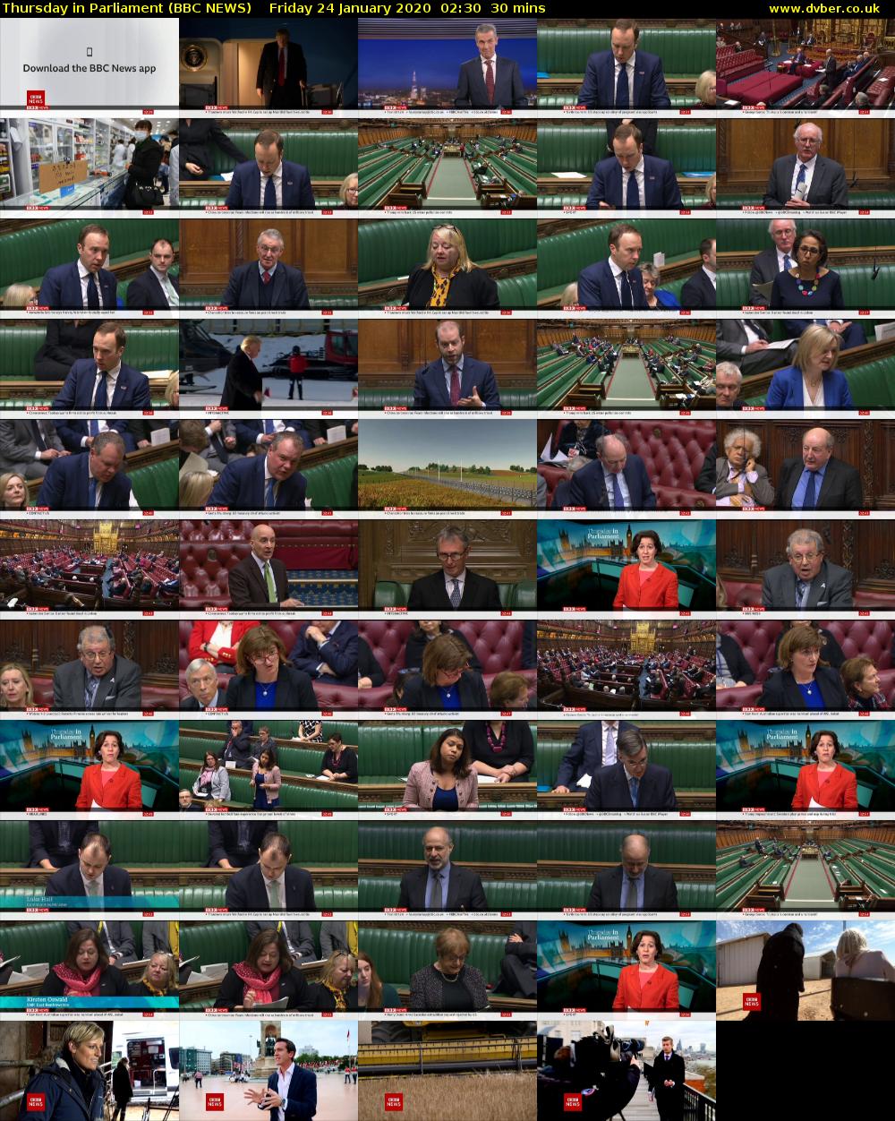 Thursday in Parliament (BBC NEWS) Friday 24 January 2020 02:30 - 03:00