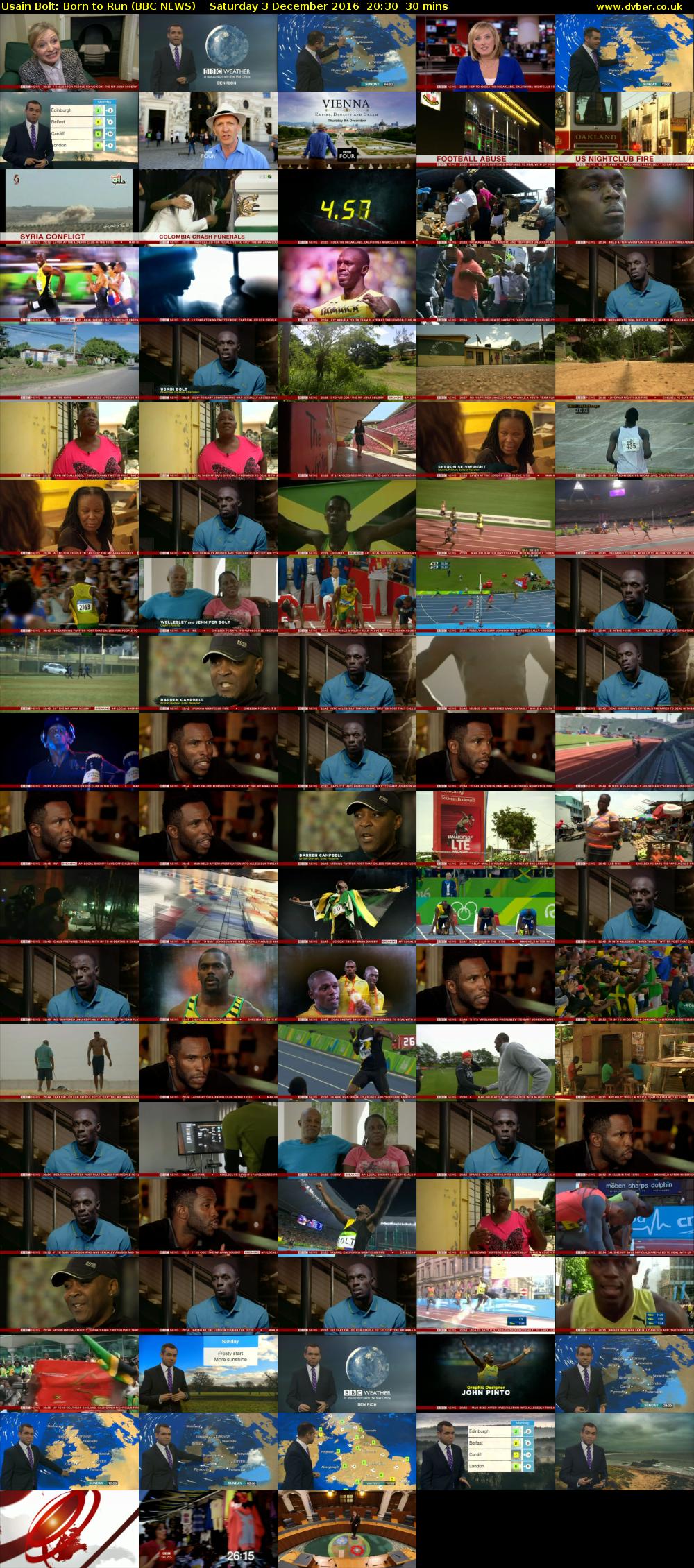 Usain Bolt: Born to Run (BBC NEWS) Saturday 3 December 2016 20:30 - 21:00