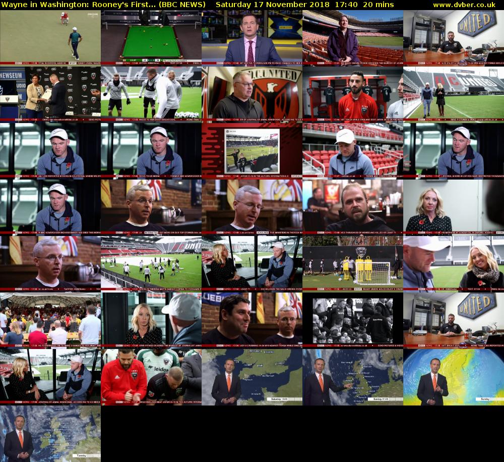 Wayne in Washington: Rooney's First... (BBC NEWS) Saturday 17 November 2018 17:40 - 18:00