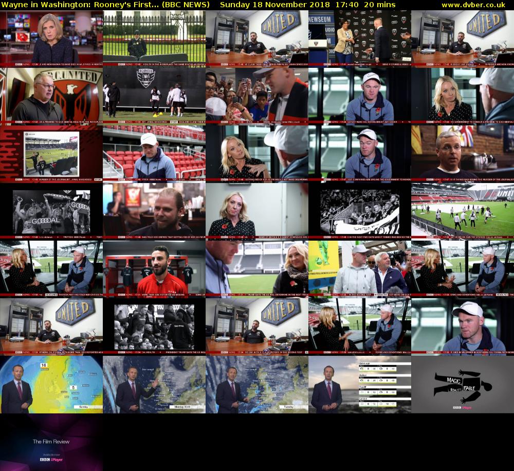 Wayne in Washington: Rooney's First... (BBC NEWS) Sunday 18 November 2018 17:40 - 18:00
