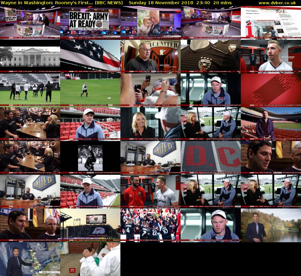 Wayne in Washington: Rooney's First... (BBC NEWS) Sunday 18 November 2018 23:40 - 00:00
