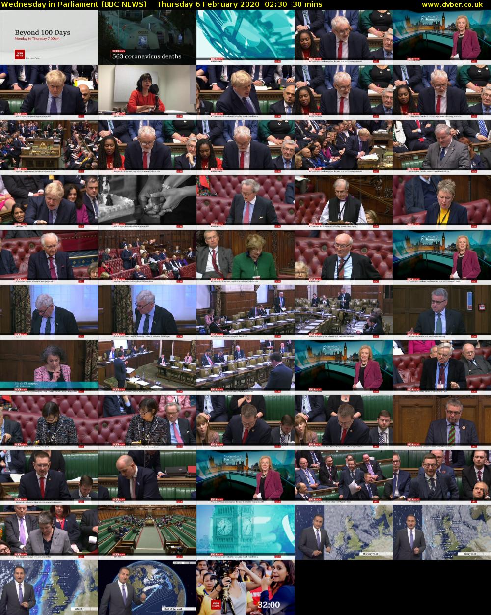 Wednesday in Parliament (BBC NEWS) Thursday 6 February 2020 02:30 - 03:00