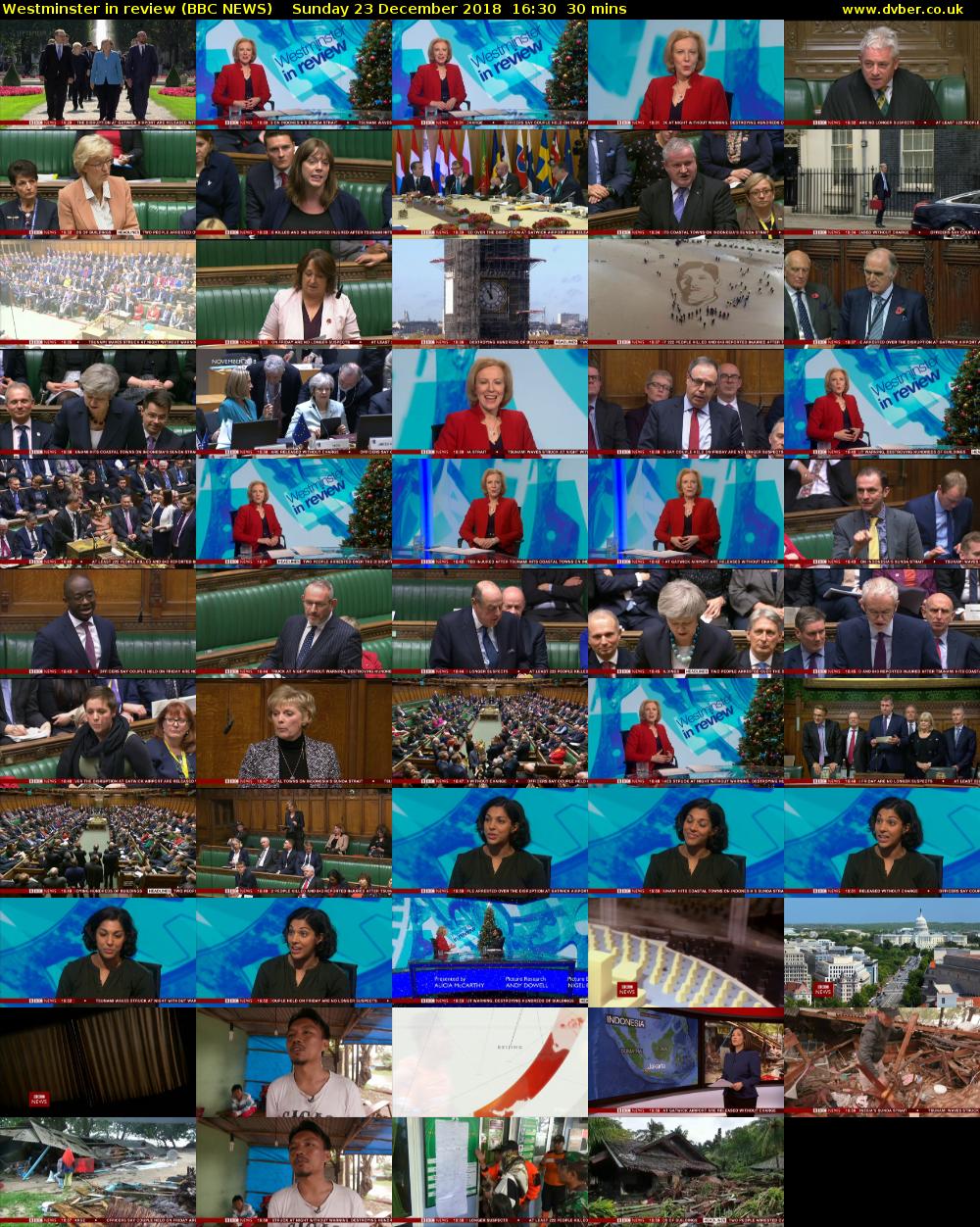 Westminster in review (BBC NEWS) Sunday 23 December 2018 16:30 - 17:00