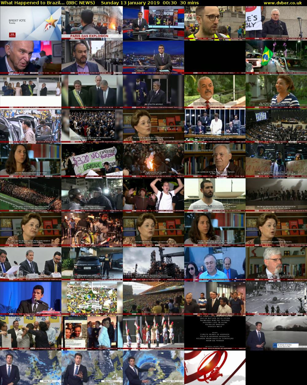 What Happened to Brazil... (BBC NEWS) Sunday 13 January 2019 00:30 - 01:00
