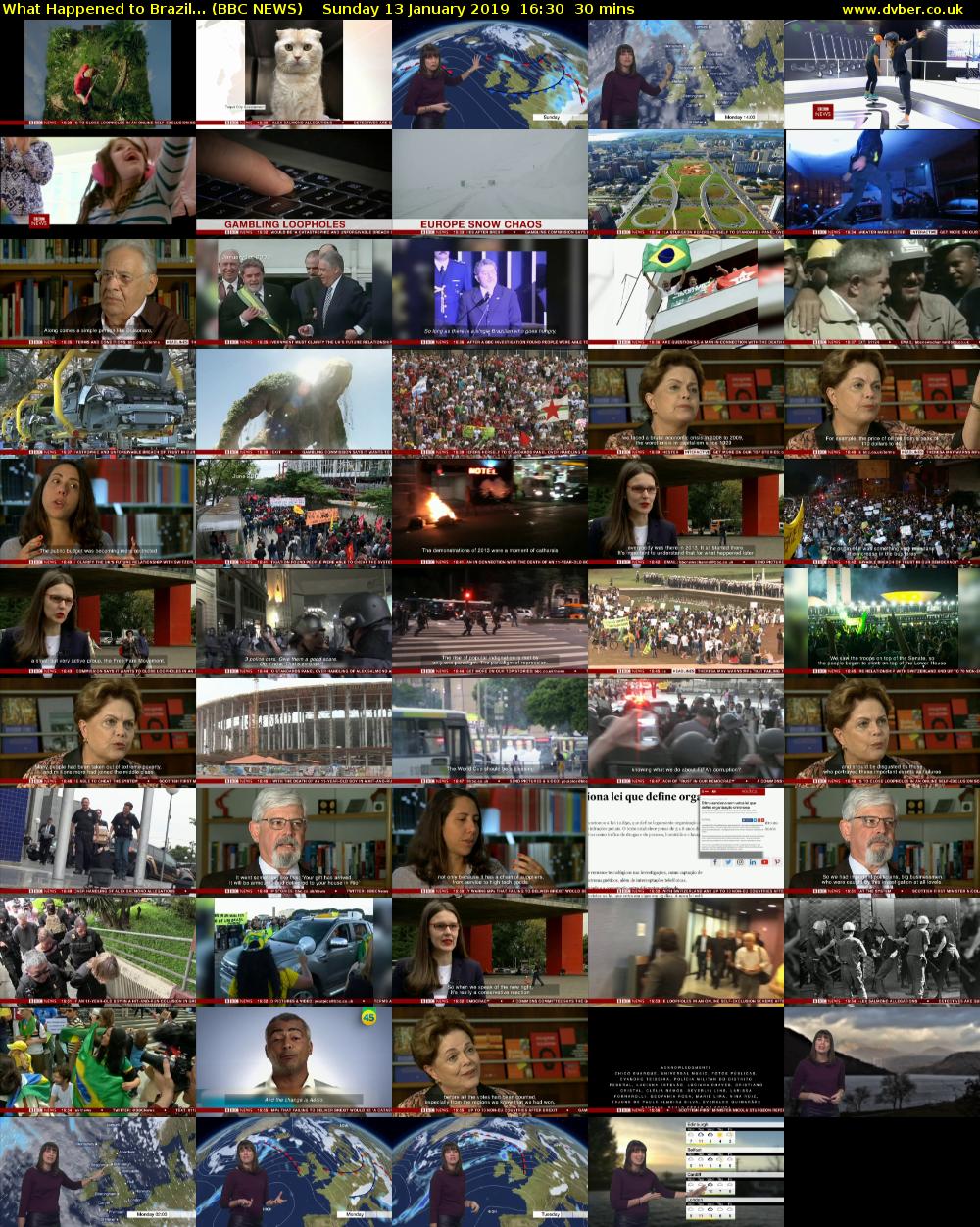 What Happened to Brazil... (BBC NEWS) Sunday 13 January 2019 16:30 - 17:00