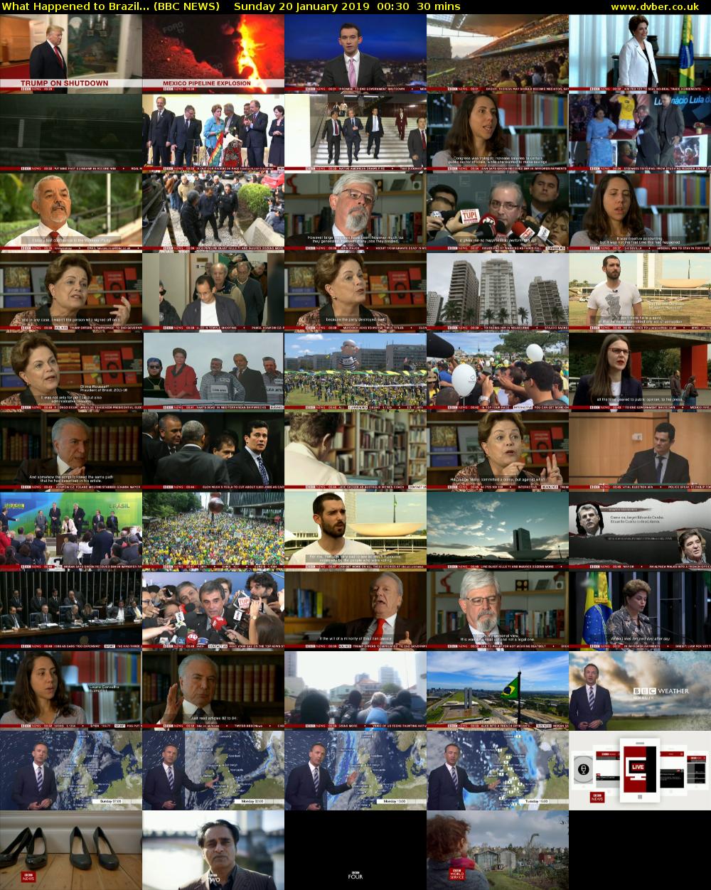 What Happened to Brazil... (BBC NEWS) Sunday 20 January 2019 00:30 - 01:00