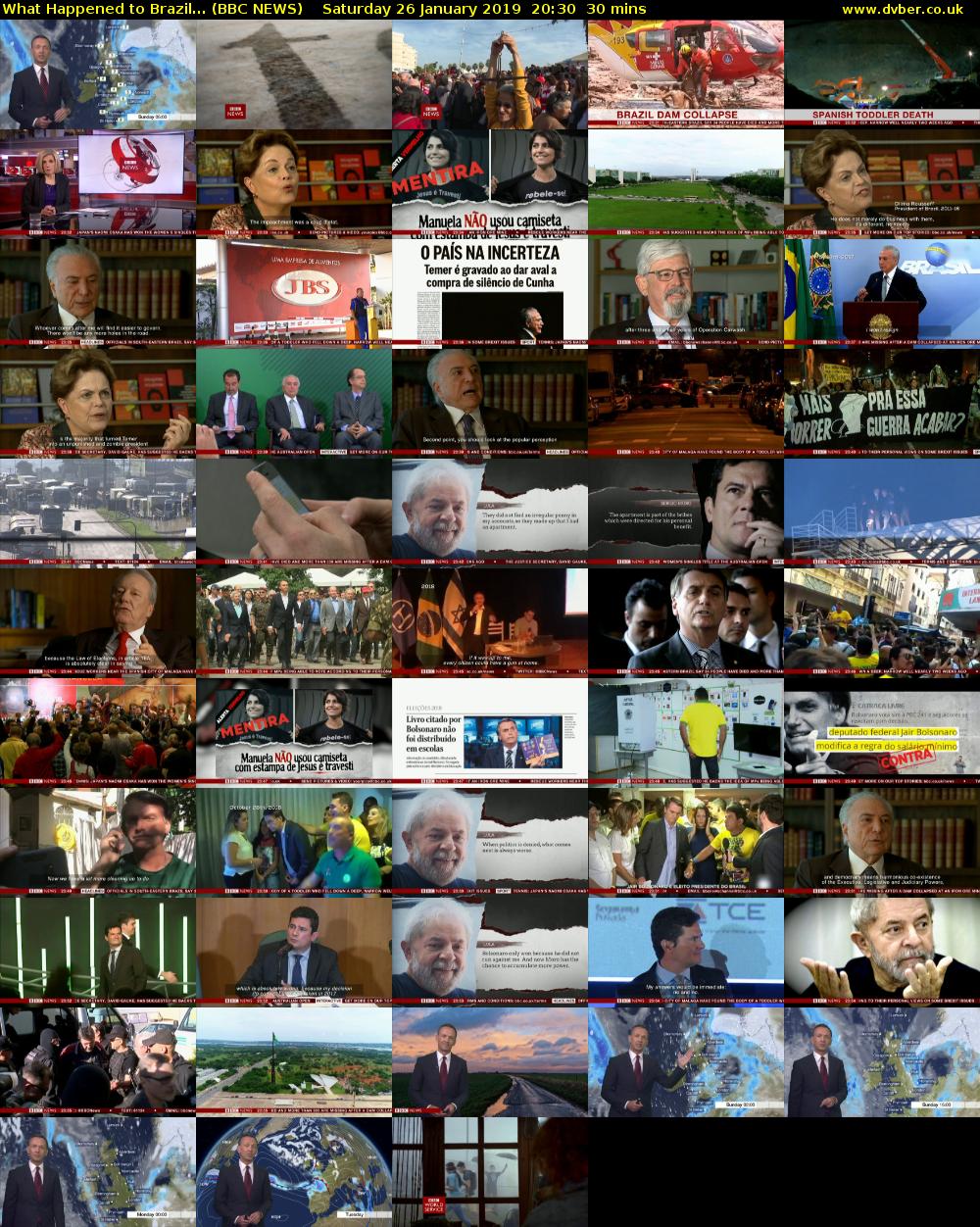 What Happened to Brazil... (BBC NEWS) Saturday 26 January 2019 20:30 - 21:00