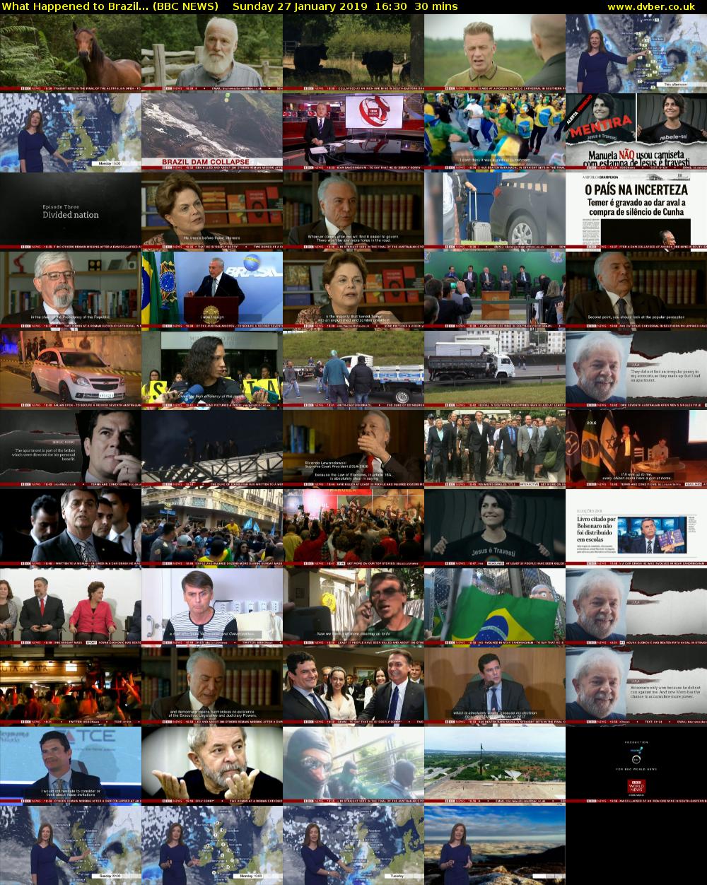 What Happened to Brazil... (BBC NEWS) Sunday 27 January 2019 16:30 - 17:00