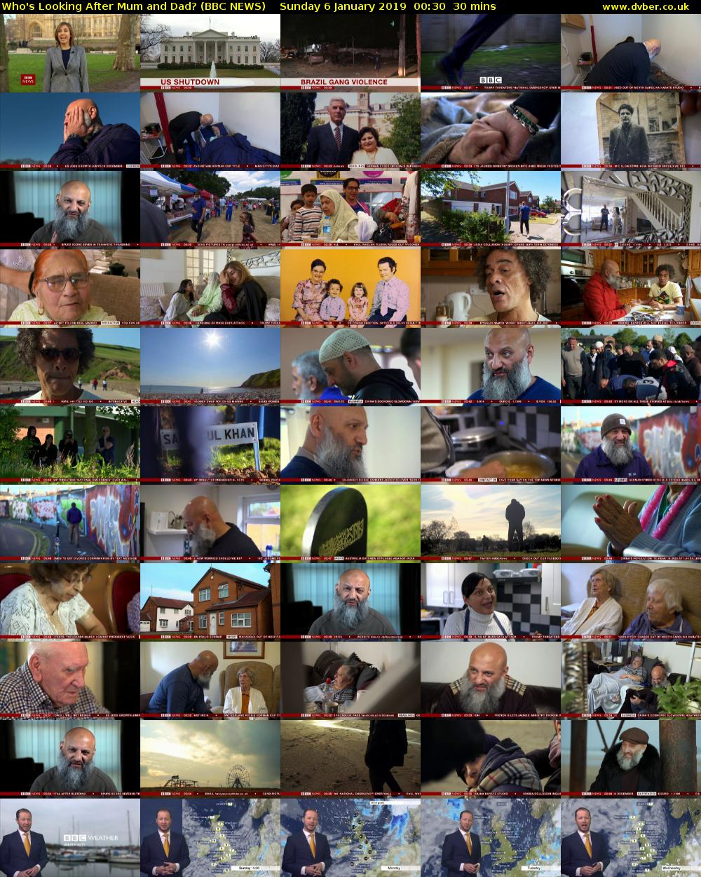 Who's Looking After Mum and Dad? (BBC NEWS) Sunday 6 January 2019 00:30 - 01:00