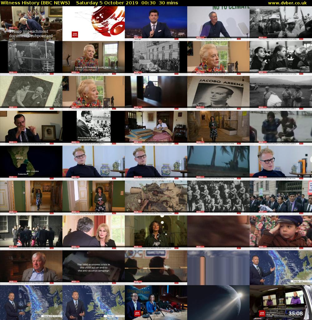 Witness History (BBC NEWS) Saturday 5 October 2019 00:30 - 01:00