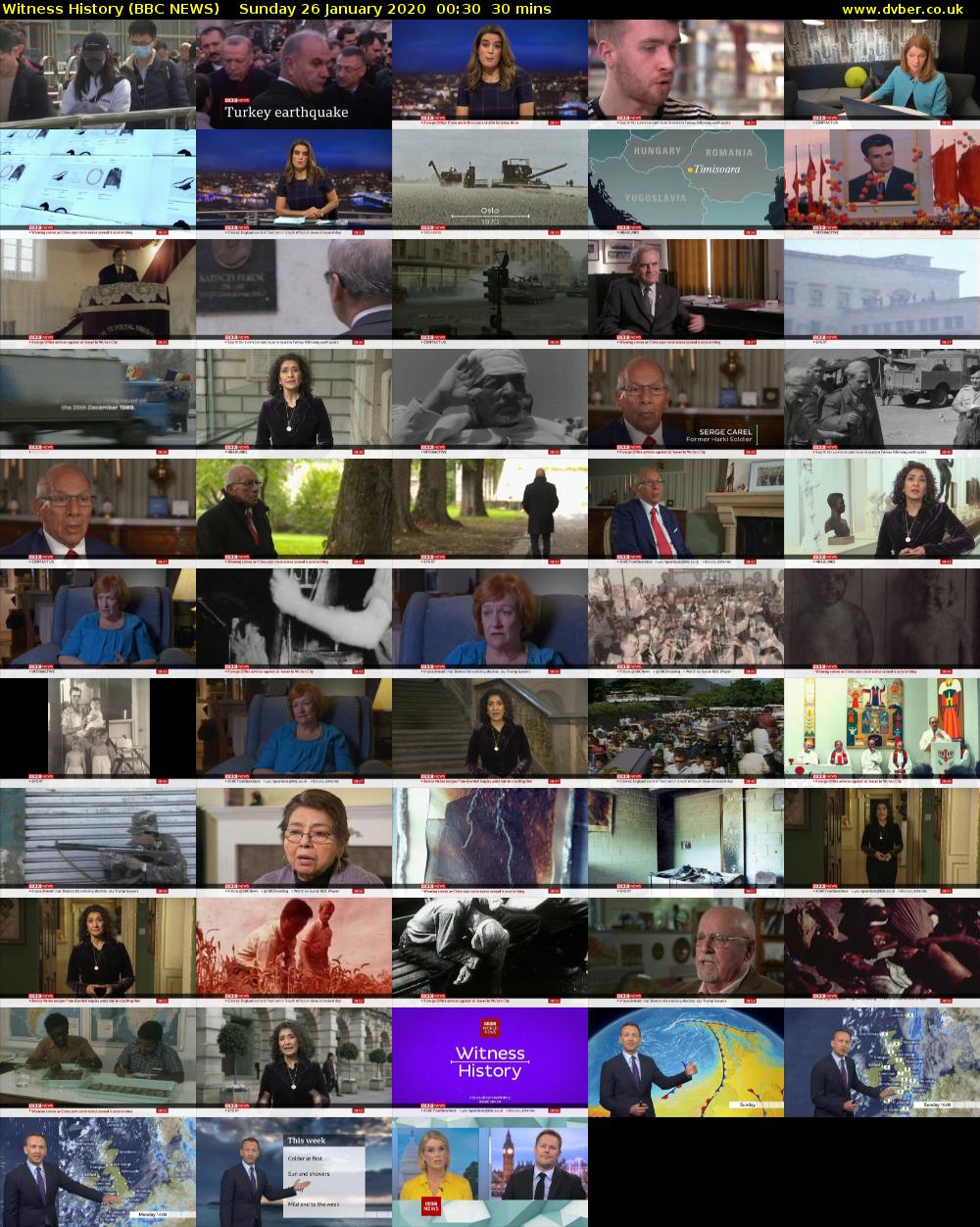 Witness History (BBC NEWS) Sunday 26 January 2020 00:30 - 01:00
