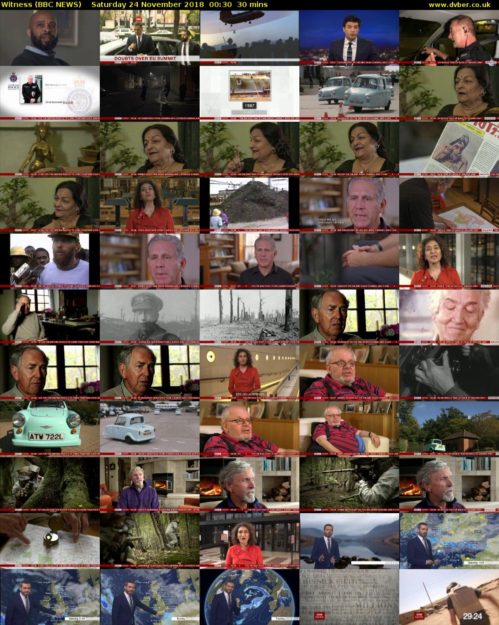 Witness (BBC NEWS) Saturday 24 November 2018 00:30 - 01:00