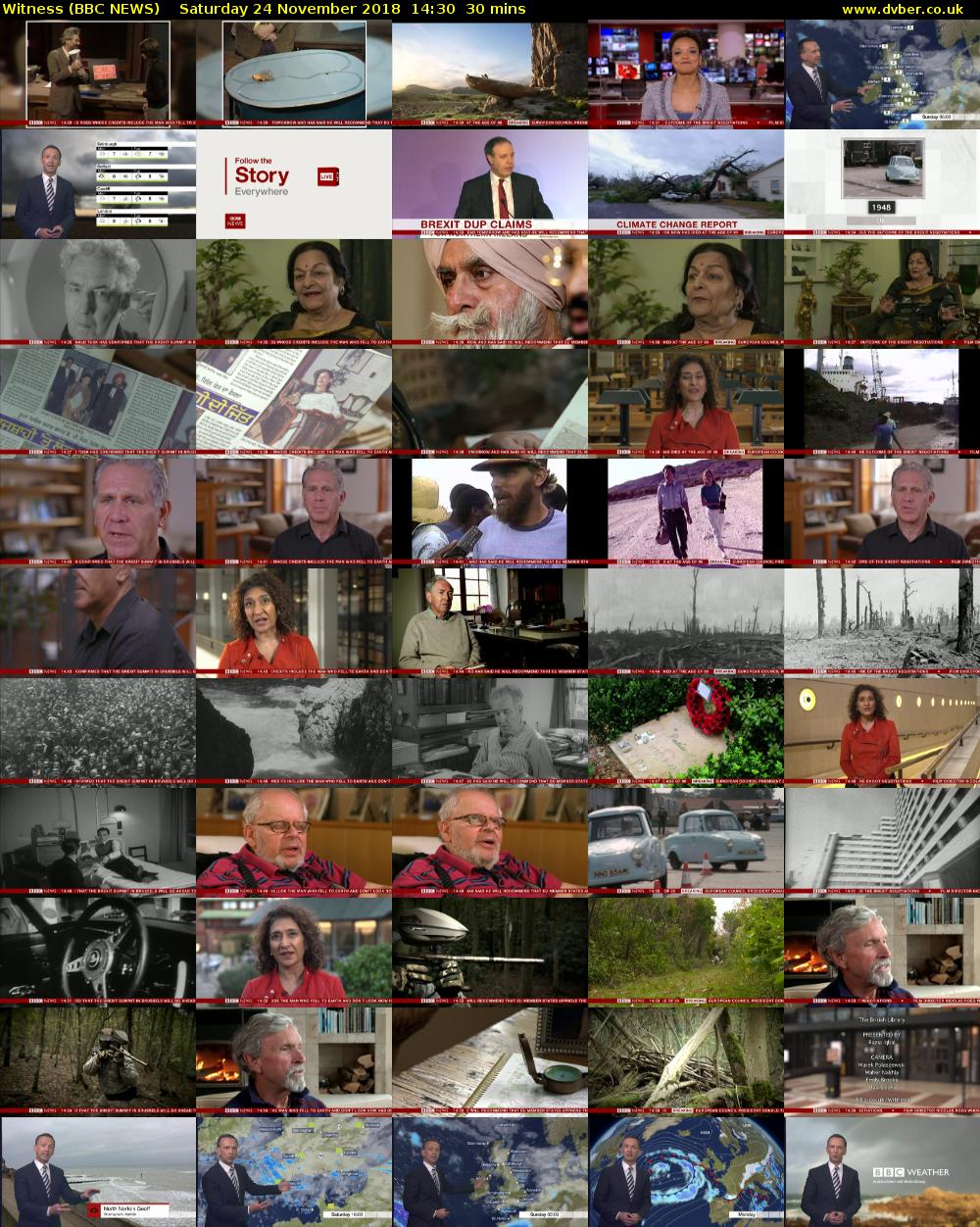 Witness (BBC NEWS) Saturday 24 November 2018 14:30 - 15:00