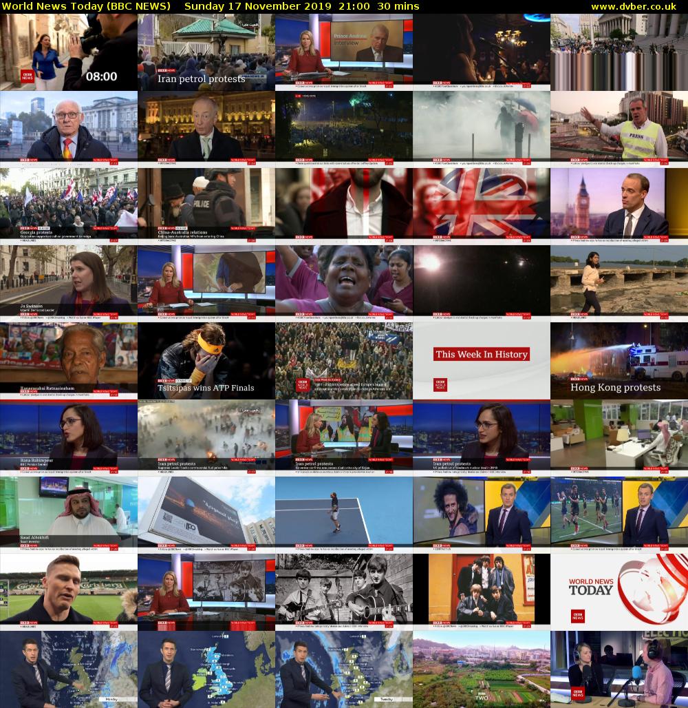 World News Today (BBC NEWS) Sunday 17 November 2019 21:00 - 21:30