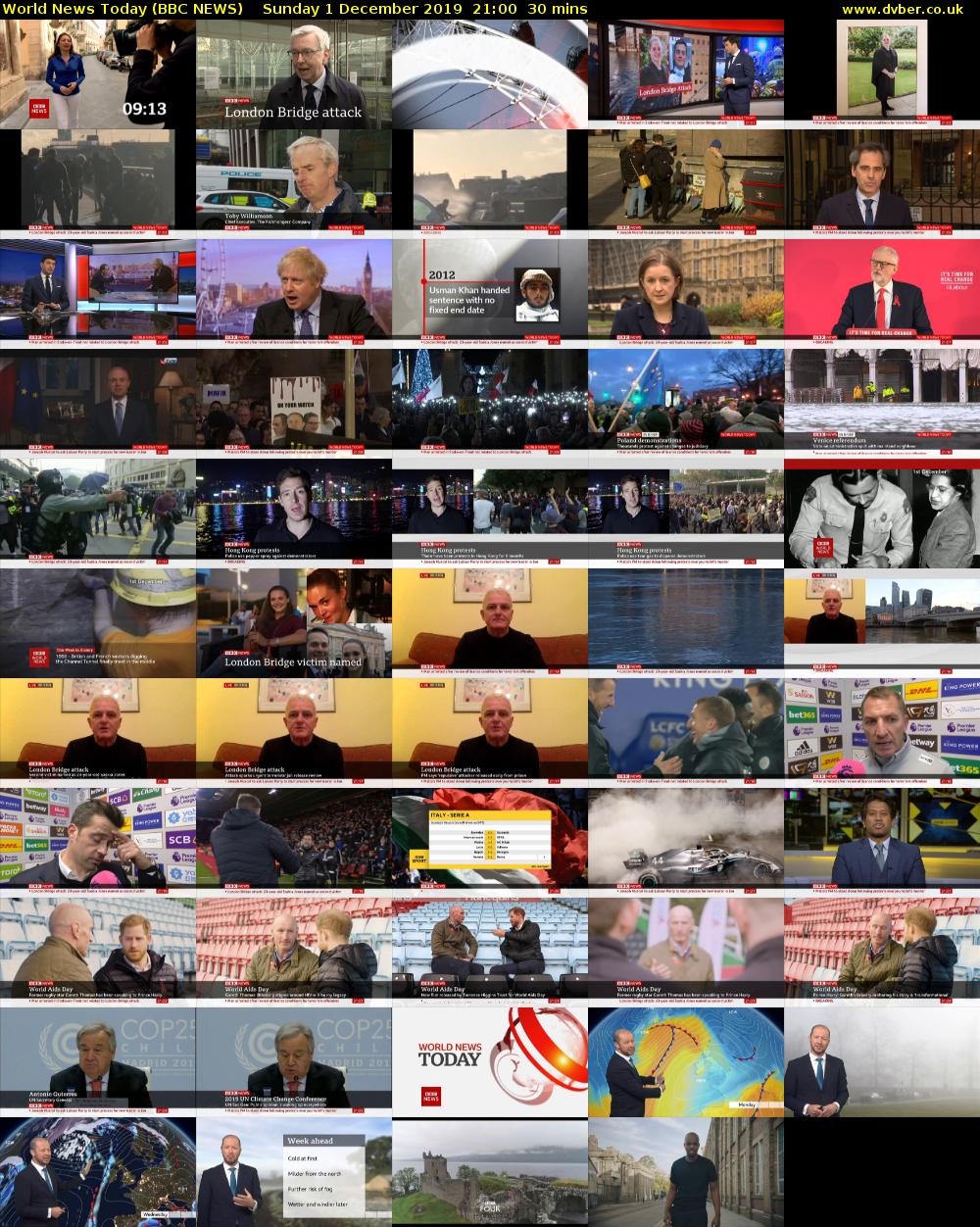 World News Today (BBC NEWS) Sunday 1 December 2019 21:00 - 21:30