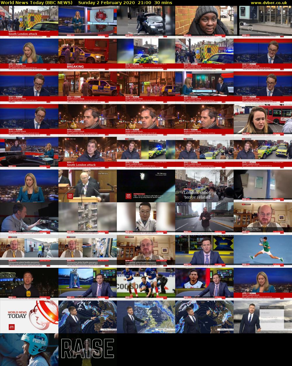 World News Today (BBC NEWS) Sunday 2 February 2020 21:00 - 21:30