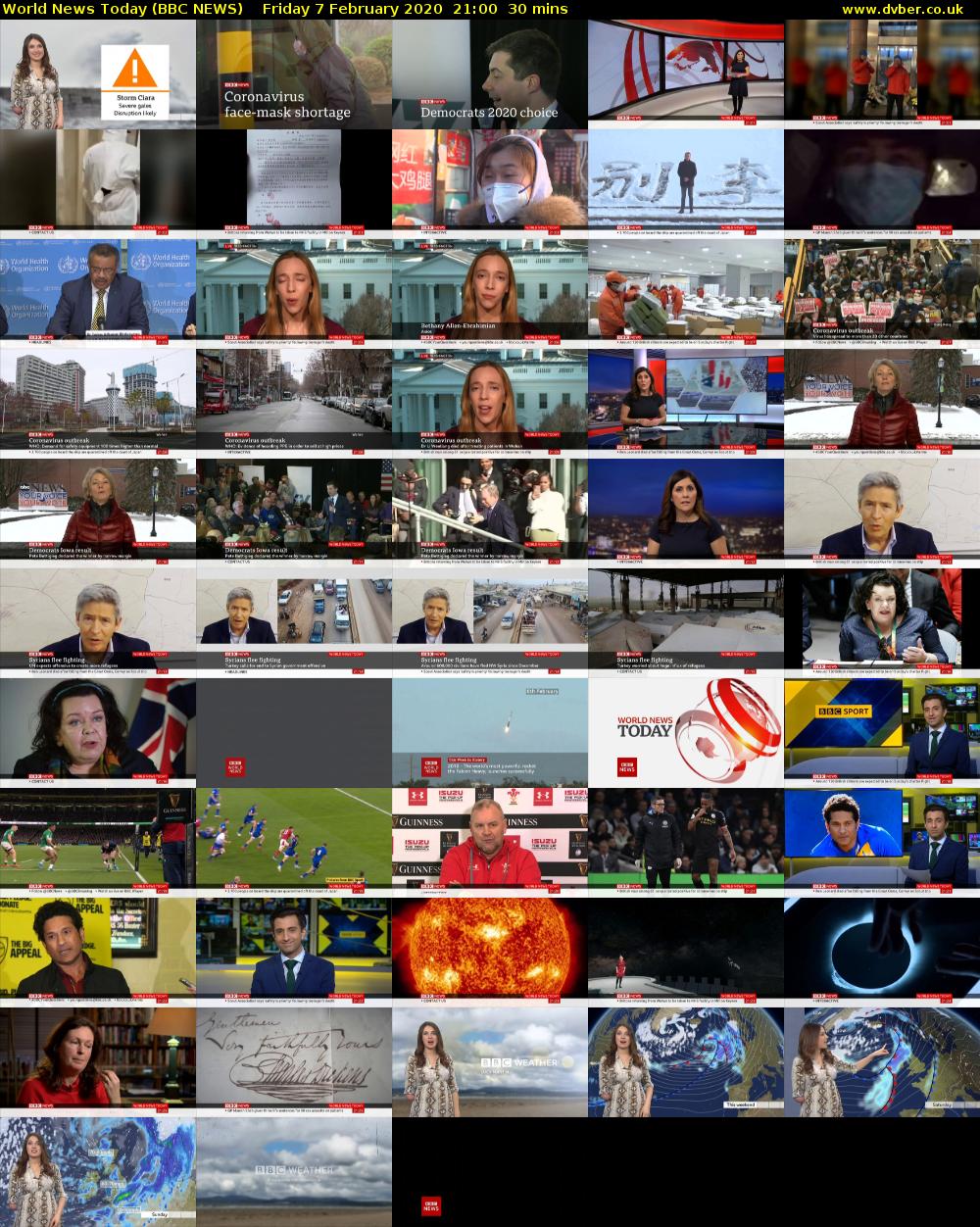 World News Today (BBC NEWS) Friday 7 February 2020 21:00 - 21:30