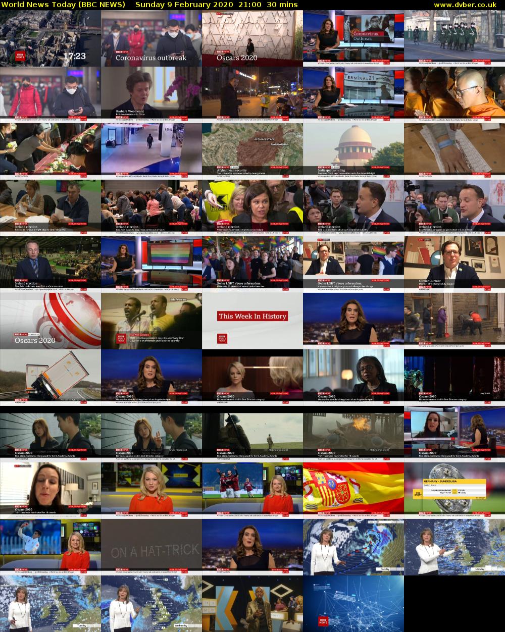 World News Today (BBC NEWS) Sunday 9 February 2020 21:00 - 21:30