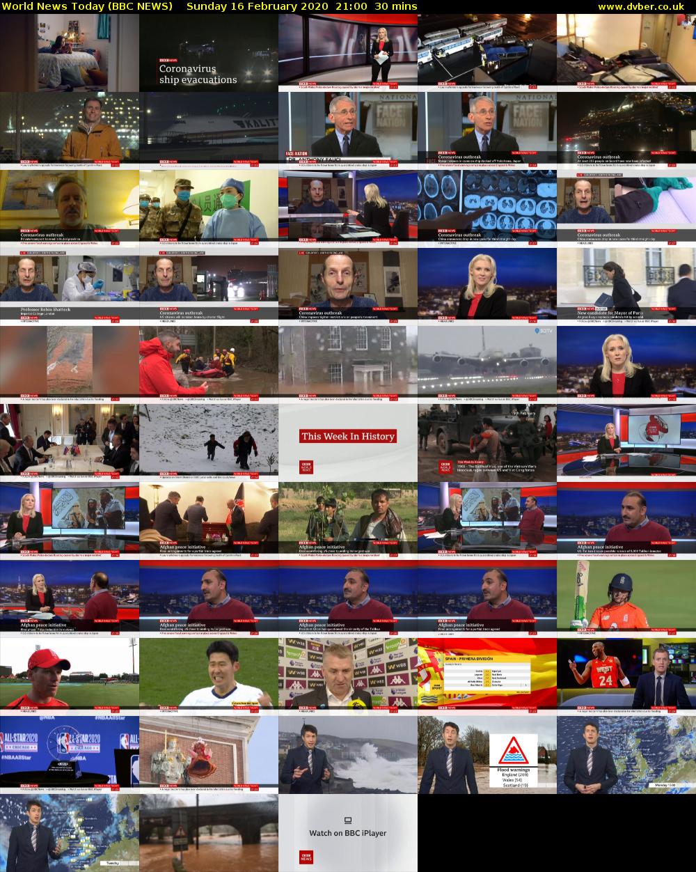 World News Today (BBC NEWS) Sunday 16 February 2020 21:00 - 21:30