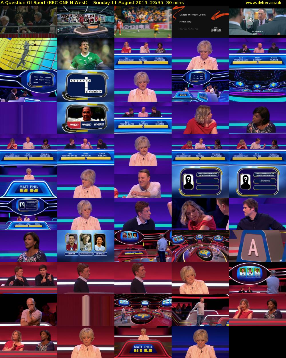 A Question Of Sport (BBC ONE N West) Sunday 11 August 2019 23:35 - 00:05