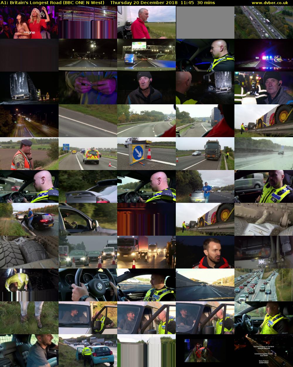A1: Britain's Longest Road (BBC ONE N West) Thursday 20 December 2018 11:45 - 12:15