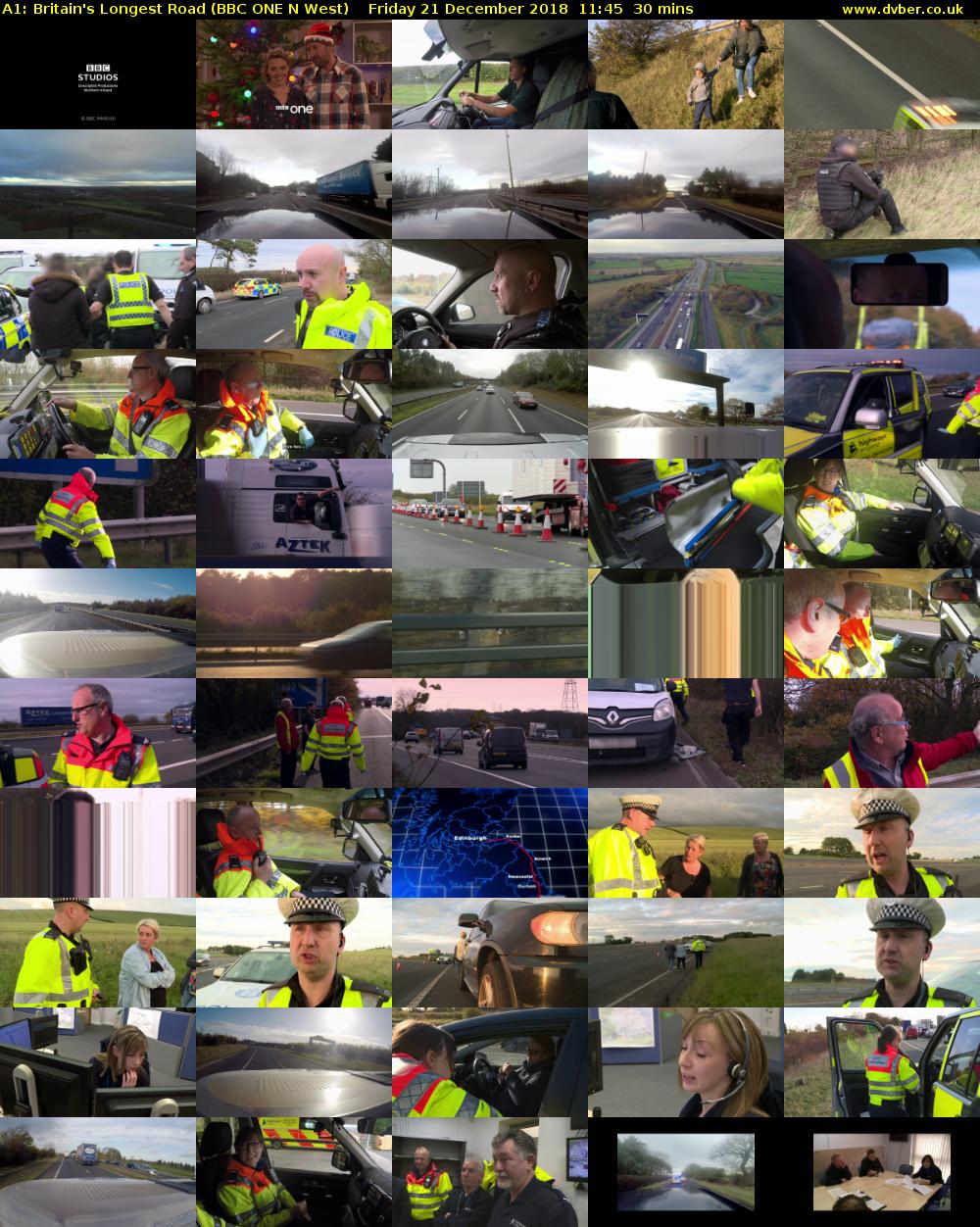 A1: Britain's Longest Road (BBC ONE N West) Friday 21 December 2018 11:45 - 12:15