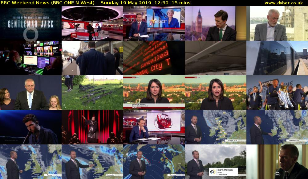 BBC Weekend News (BBC ONE N West) Sunday 19 May 2019 12:50 - 13:05