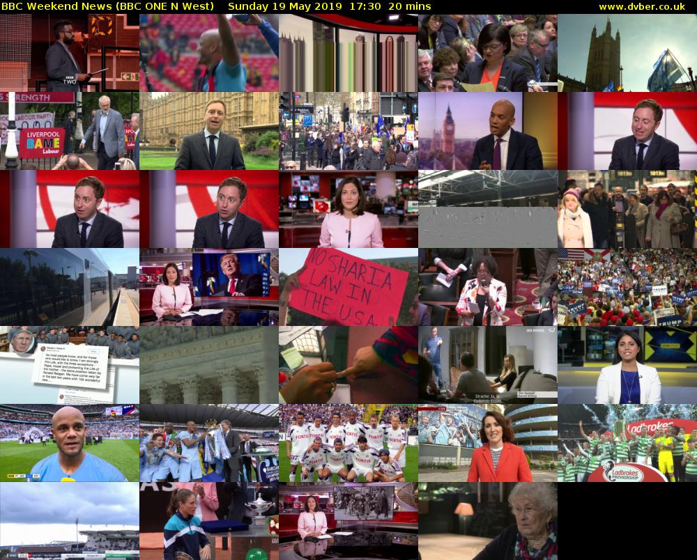 BBC Weekend News (BBC ONE N West) Sunday 19 May 2019 17:30 - 17:50