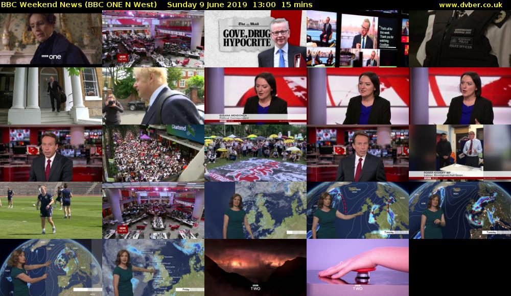 BBC Weekend News (BBC ONE N West) Sunday 9 June 2019 13:00 - 13:15