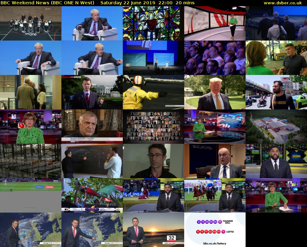 BBC Weekend News (BBC ONE N West) Saturday 22 June 2019 22:00 - 22:20