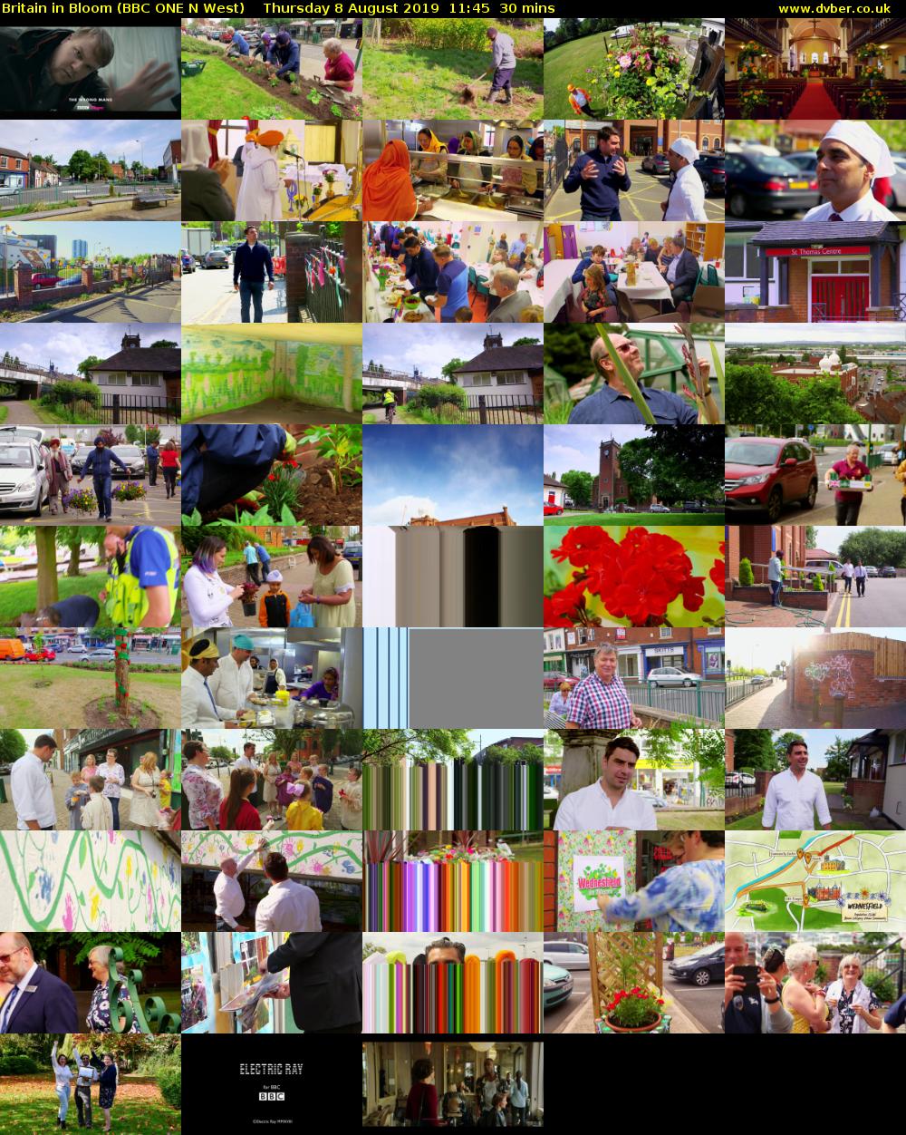 Britain in Bloom (BBC ONE N West) Thursday 8 August 2019 11:45 - 12:15
