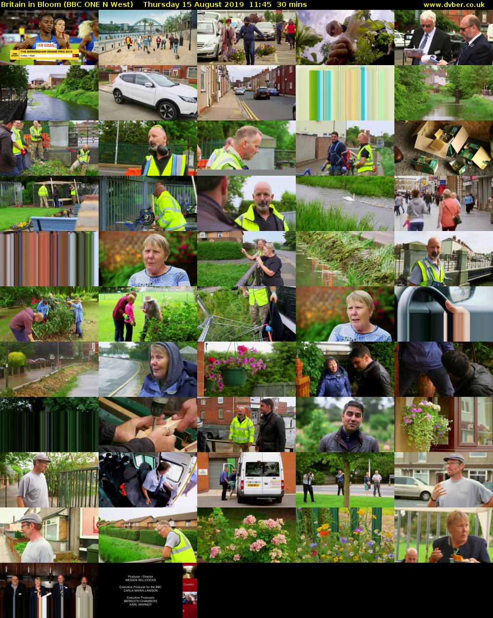 Britain in Bloom (BBC ONE N West) Thursday 15 August 2019 11:45 - 12:15