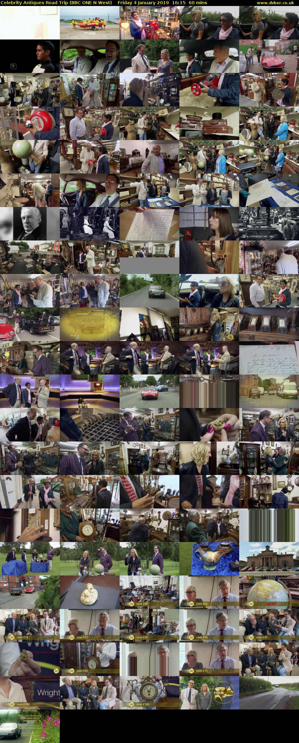 Celebrity Antiques Road Trip (BBC ONE N West) Friday 4 January 2019 16:15 - 17:15