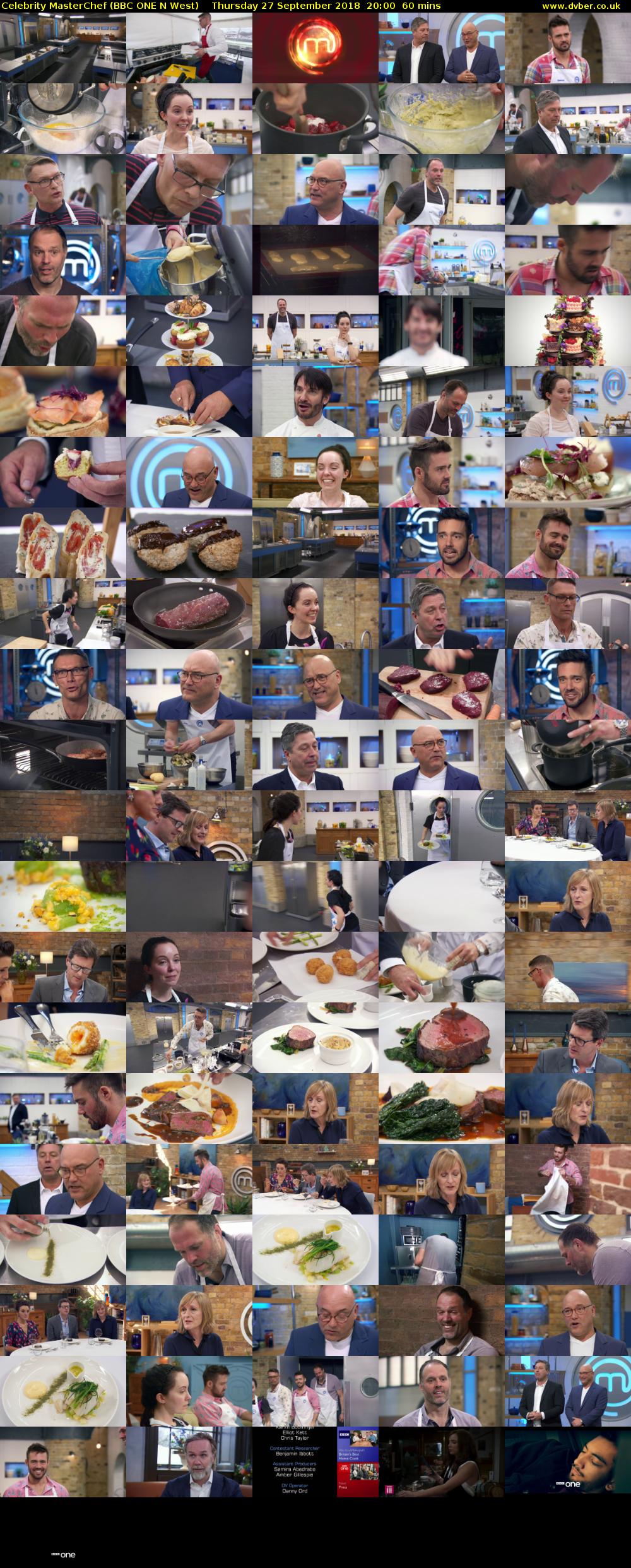 Celebrity MasterChef (BBC ONE N West) Thursday 27 September 2018 20:00 - 21:00