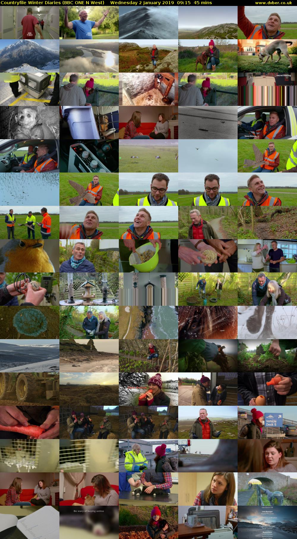 Countryfile Winter Diaries (BBC ONE N West) Wednesday 2 January 2019 09:15 - 10:00