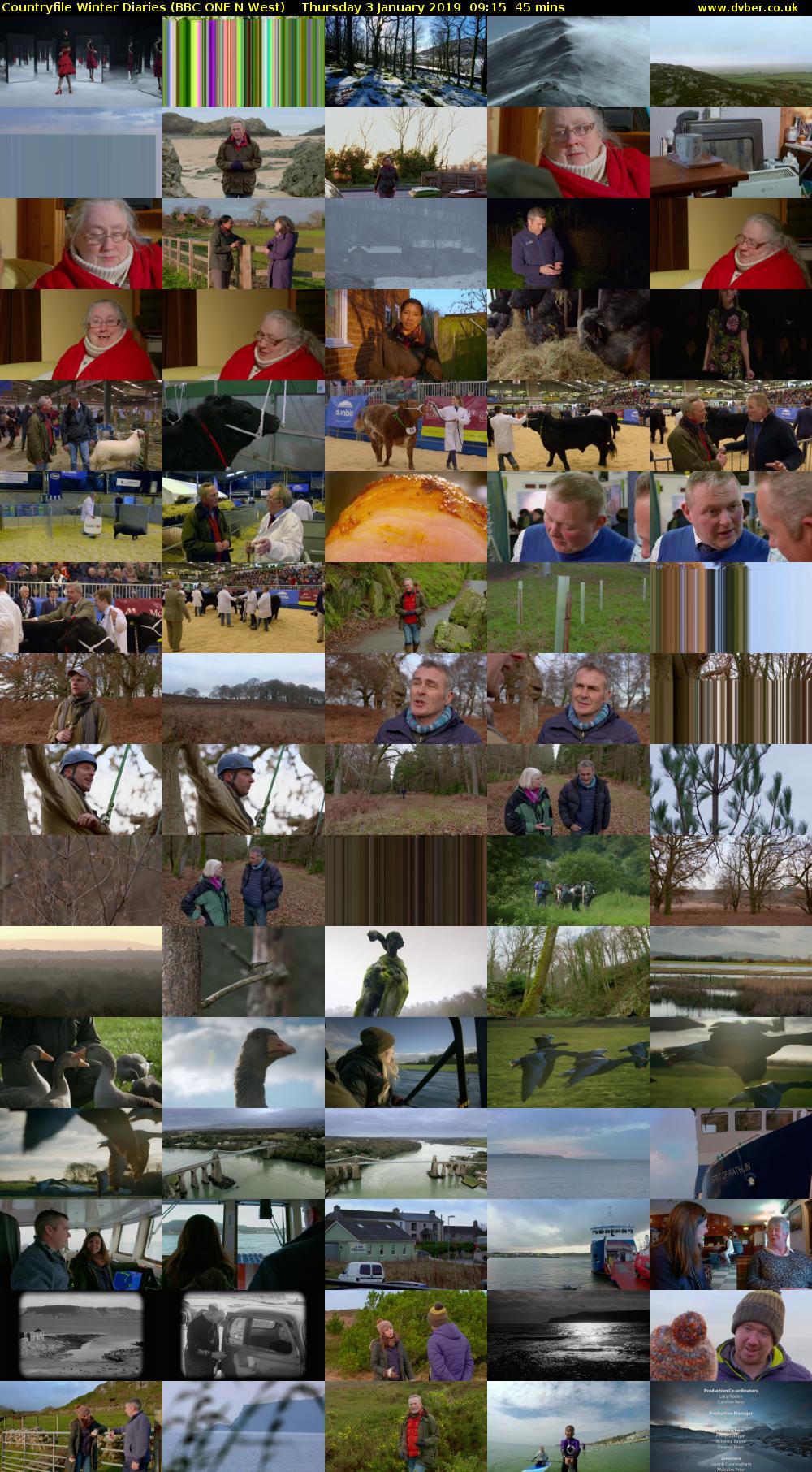 Countryfile Winter Diaries (BBC ONE N West) Thursday 3 January 2019 09:15 - 10:00