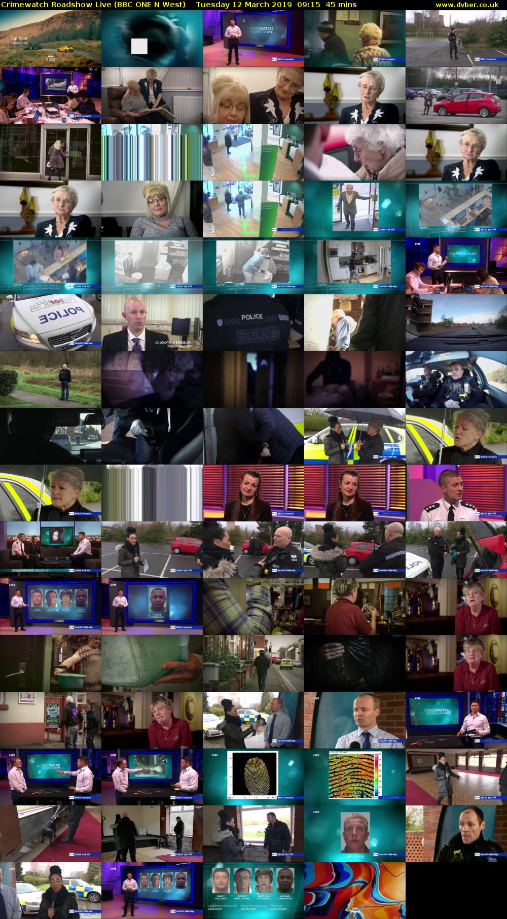 Crimewatch Roadshow Live (BBC ONE N West) Tuesday 12 March 2019 09:15 - 10:00