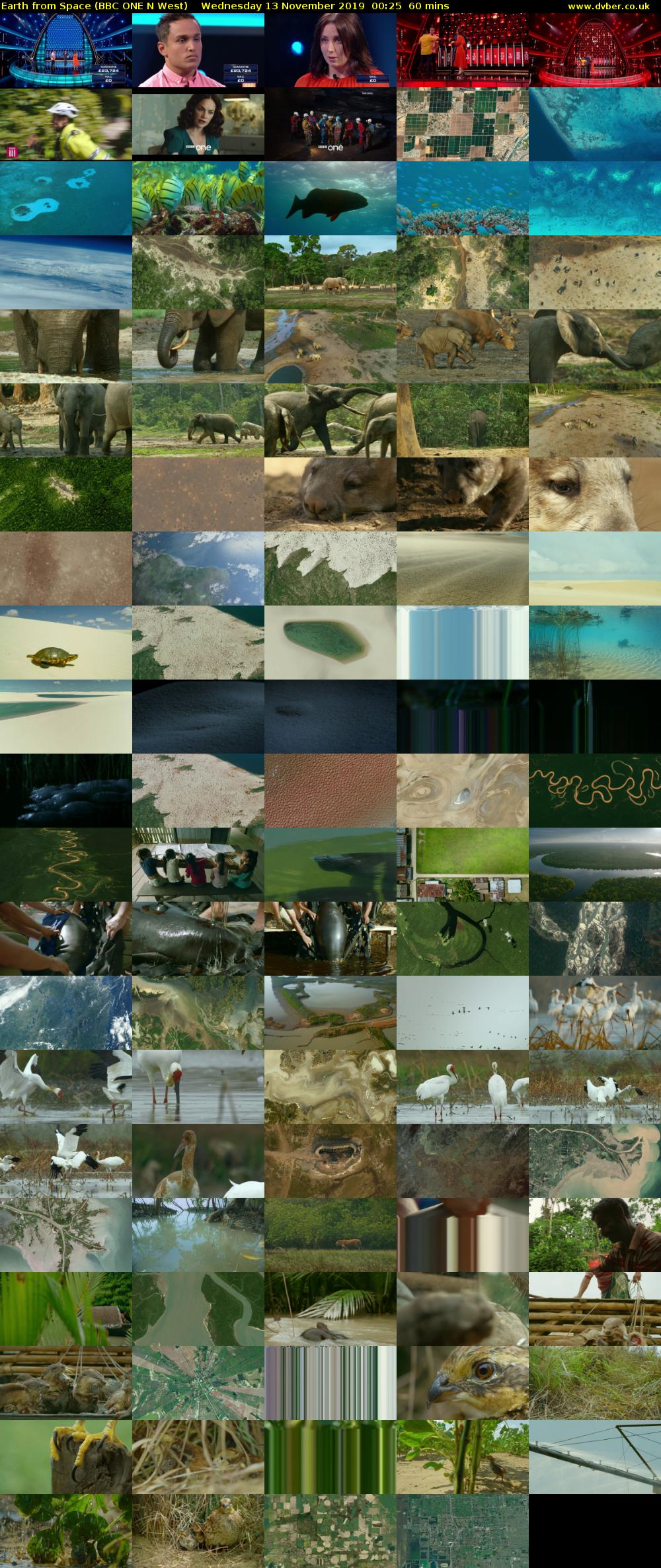 Earth from Space (BBC ONE N West) Wednesday 13 November 2019 00:25 - 01:25