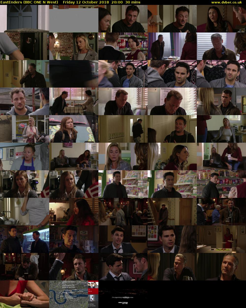 EastEnders (BBC ONE N West) Friday 12 October 2018 20:00 - 20:30