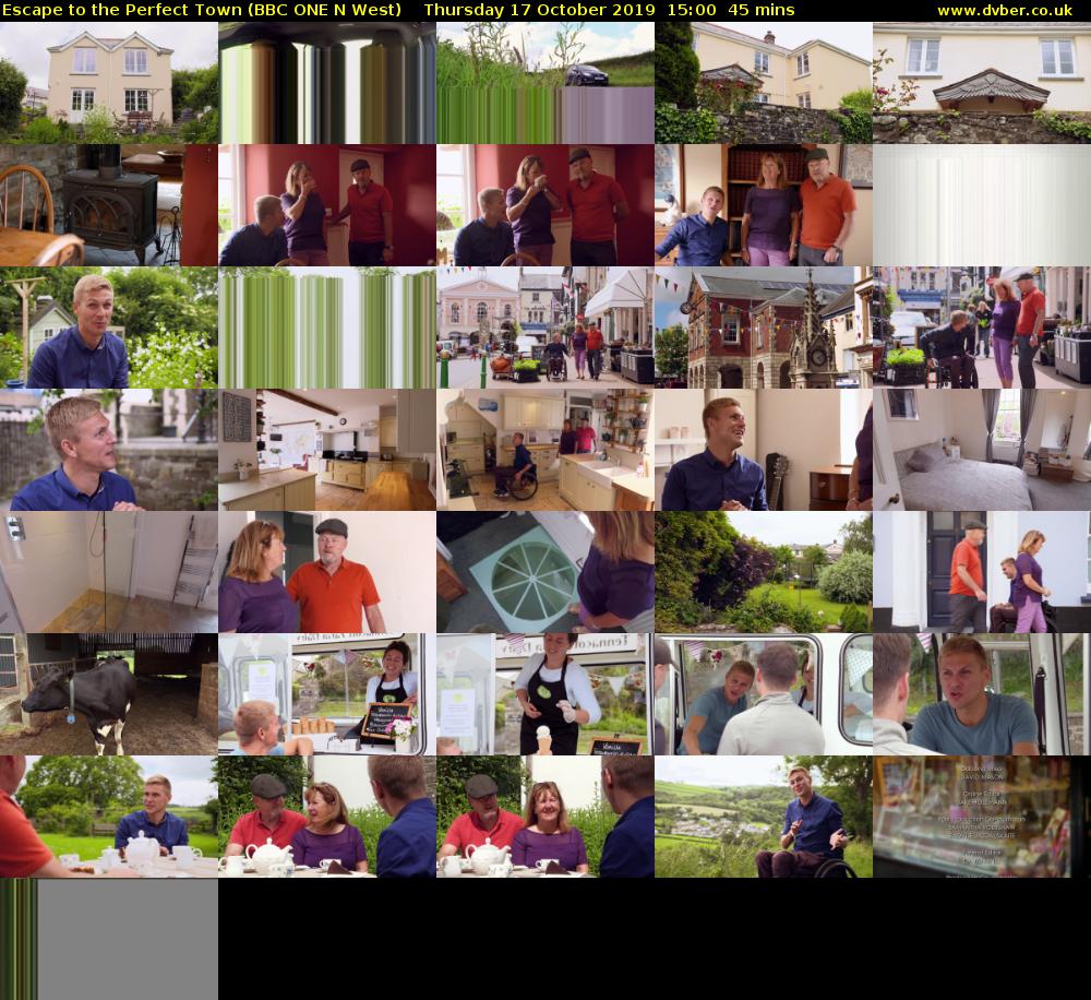 Escape to the Perfect Town (BBC ONE N West) Thursday 17 October 2019 15:00 - 15:45