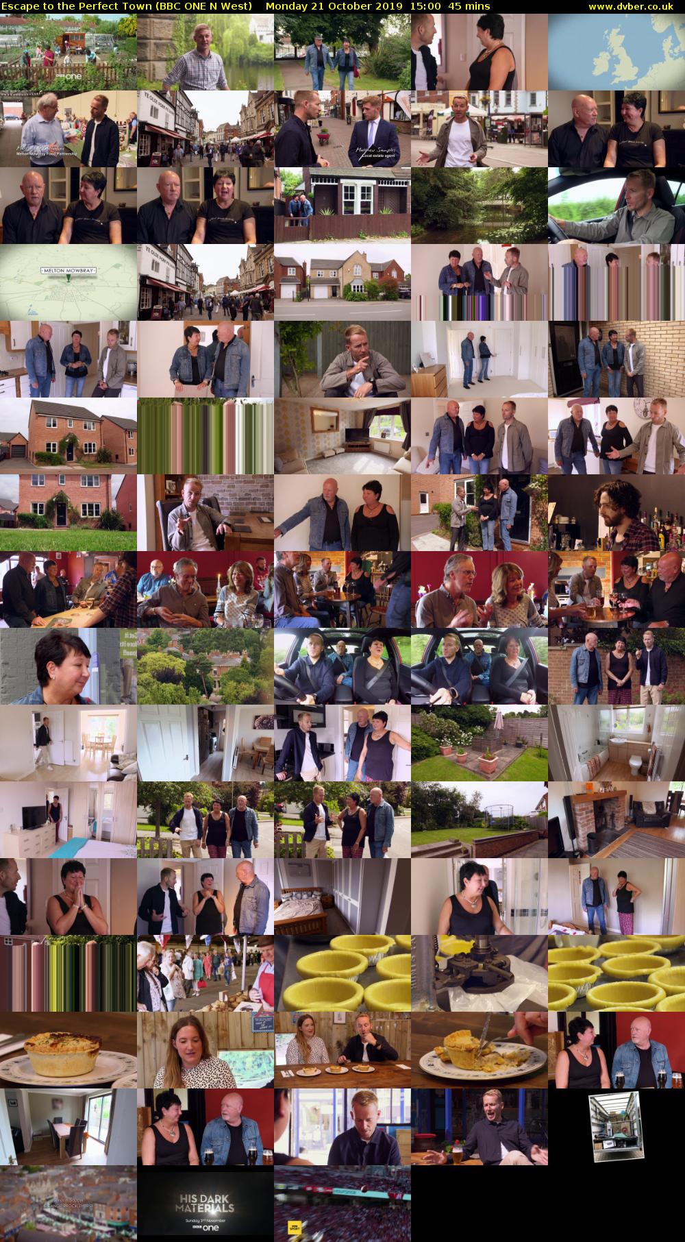 Escape to the Perfect Town (BBC ONE N West) Monday 21 October 2019 15:00 - 15:45