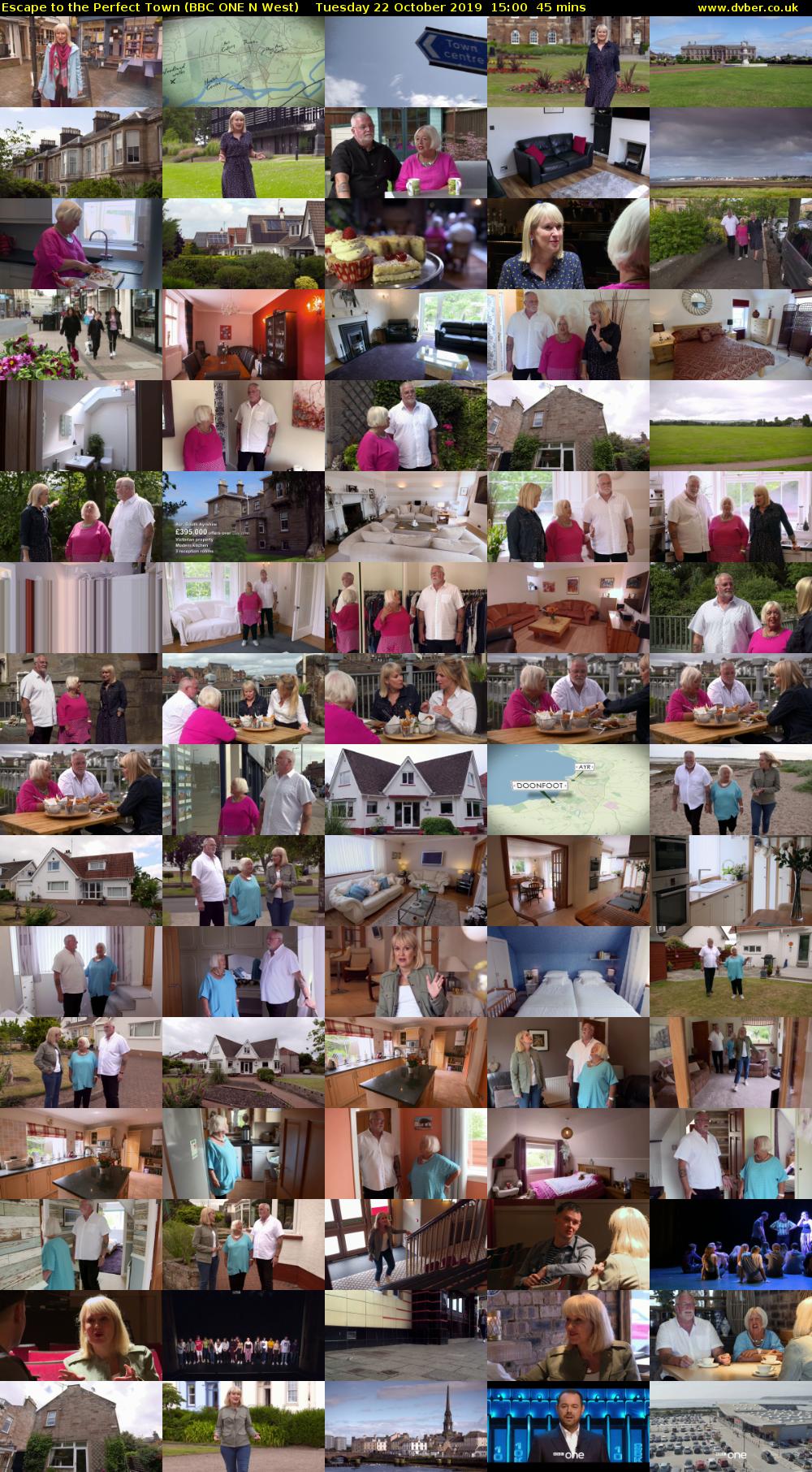 Escape to the Perfect Town (BBC ONE N West) Tuesday 22 October 2019 15:00 - 15:45