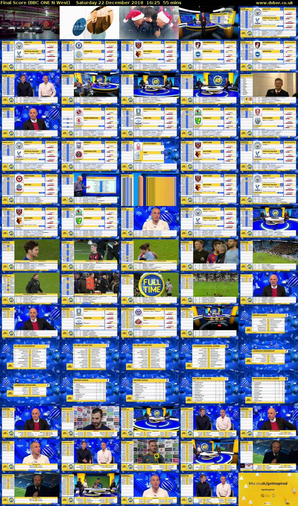 Final Score (BBC ONE N West) Saturday 22 December 2018 16:25 - 17:20