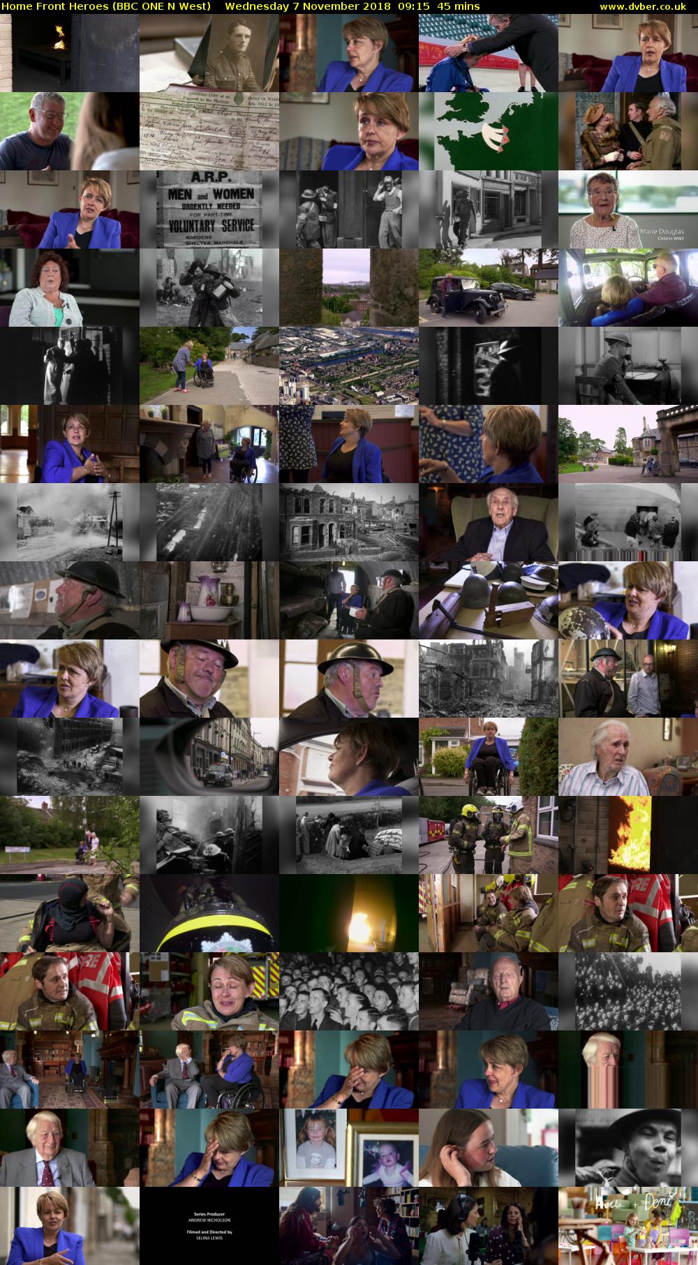 Home Front Heroes (BBC ONE N West) Wednesday 7 November 2018 09:15 - 10:00