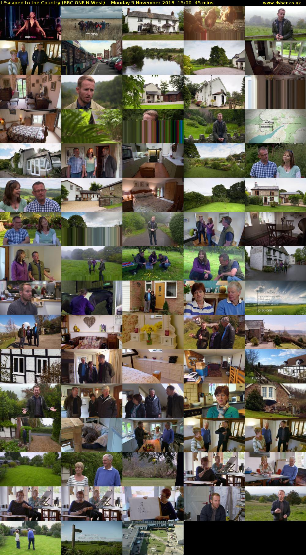 I Escaped to the Country (BBC ONE N West) Monday 5 November 2018 15:00 - 15:45
