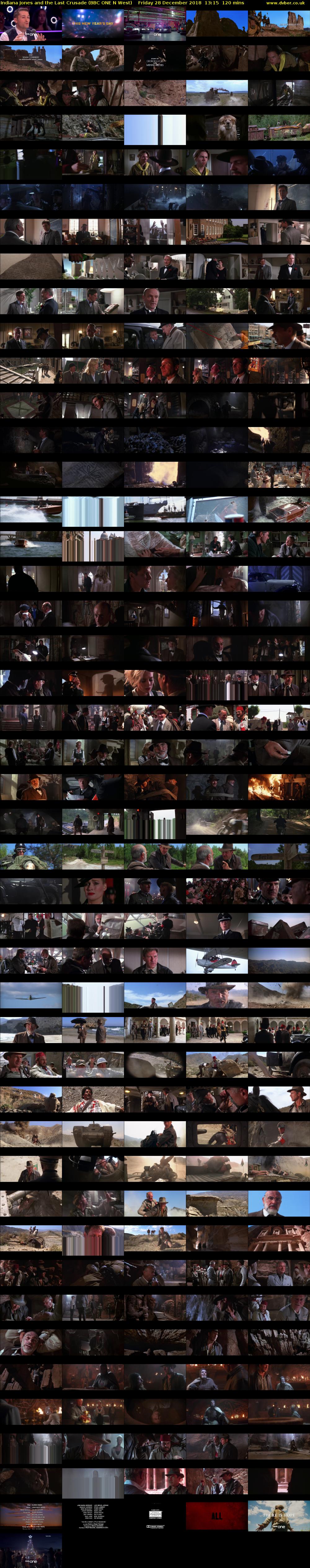 Indiana Jones and the Last Crusade (BBC ONE N West) Friday 28 December 2018 13:15 - 15:15
