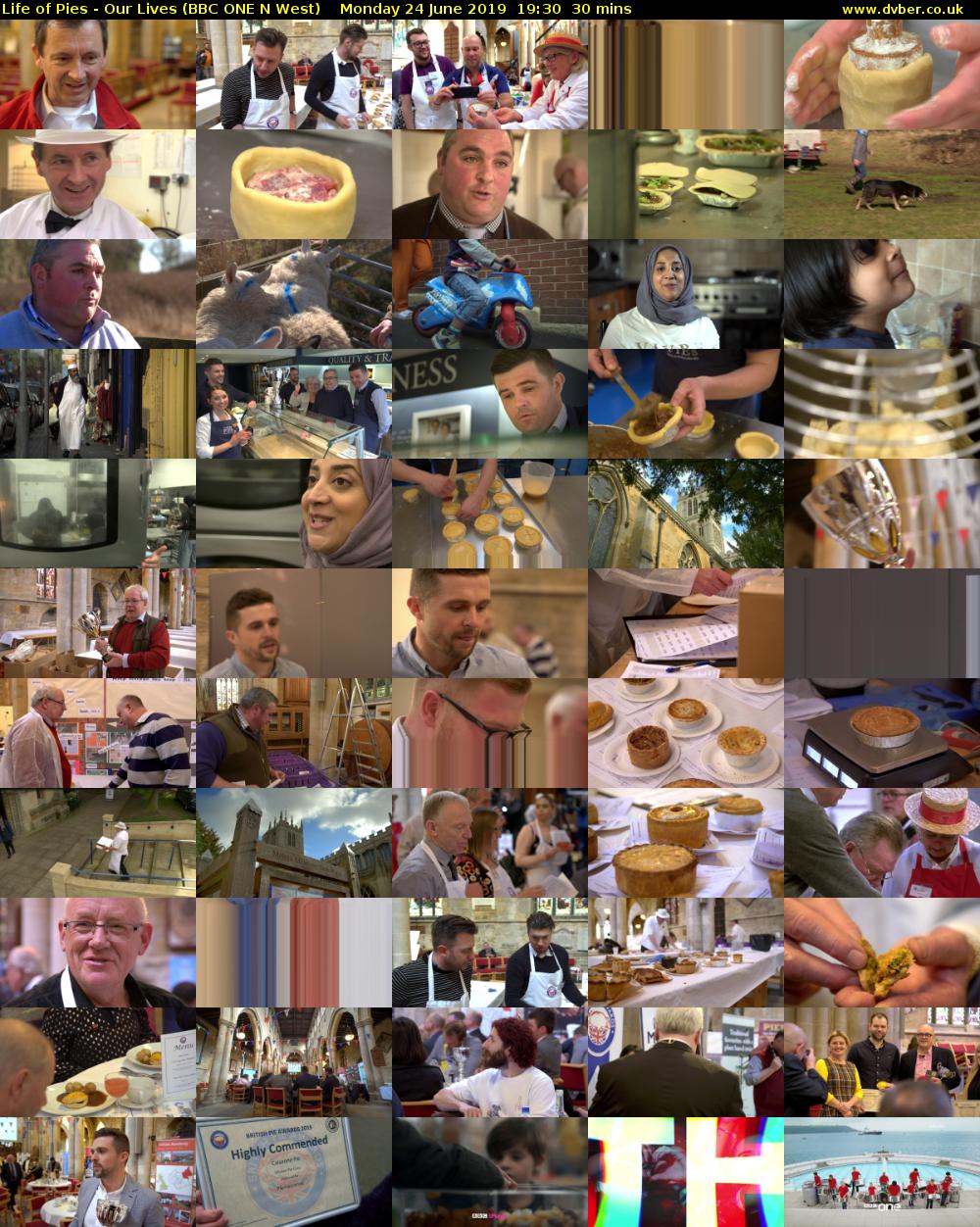 Life of Pies - Our Lives (BBC ONE N West) Monday 24 June 2019 19:30 - 20:00